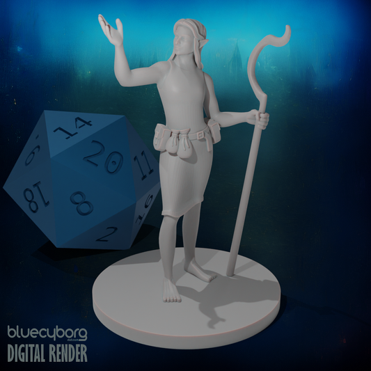 Female Elf Druid 3 28mm Scale Miniature