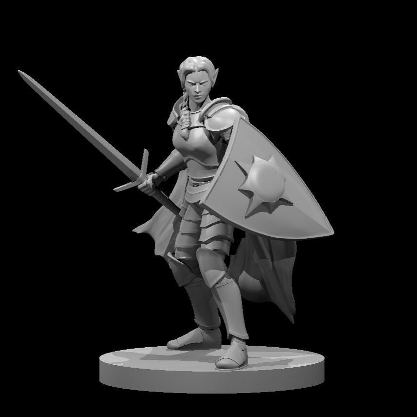 Elven Female Light Cleric w/Sword 28mm Scale Miniature