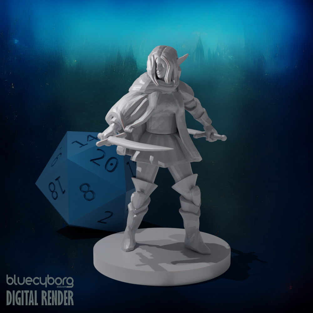 Female Elven Bladeslinger 28mm Scale Miniature