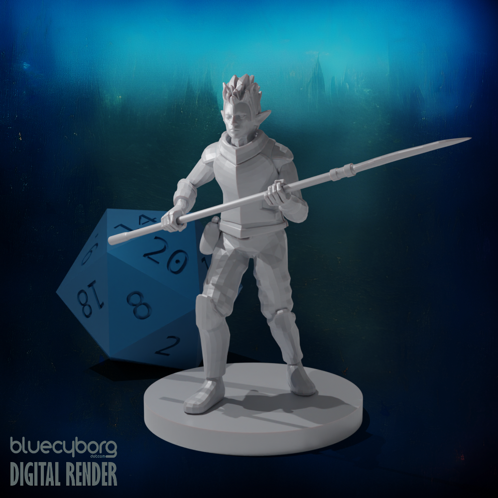 Female Elven Glaive Fighter 28mm Scale Miniature