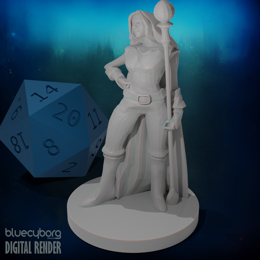 Female Human Fire Sorcerer 28mm Scale Miniature