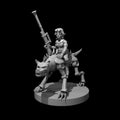 Female Gnome Artificer with Iron Defender Mount - 28mm Scale Miniature
