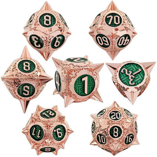 Metal Dice Set - Flail - Red Copper Green