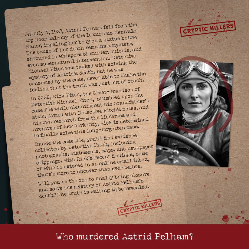 Murder at Merivale Manor - Cryptic Killers - Unsolved Murder Mystery Case File Game