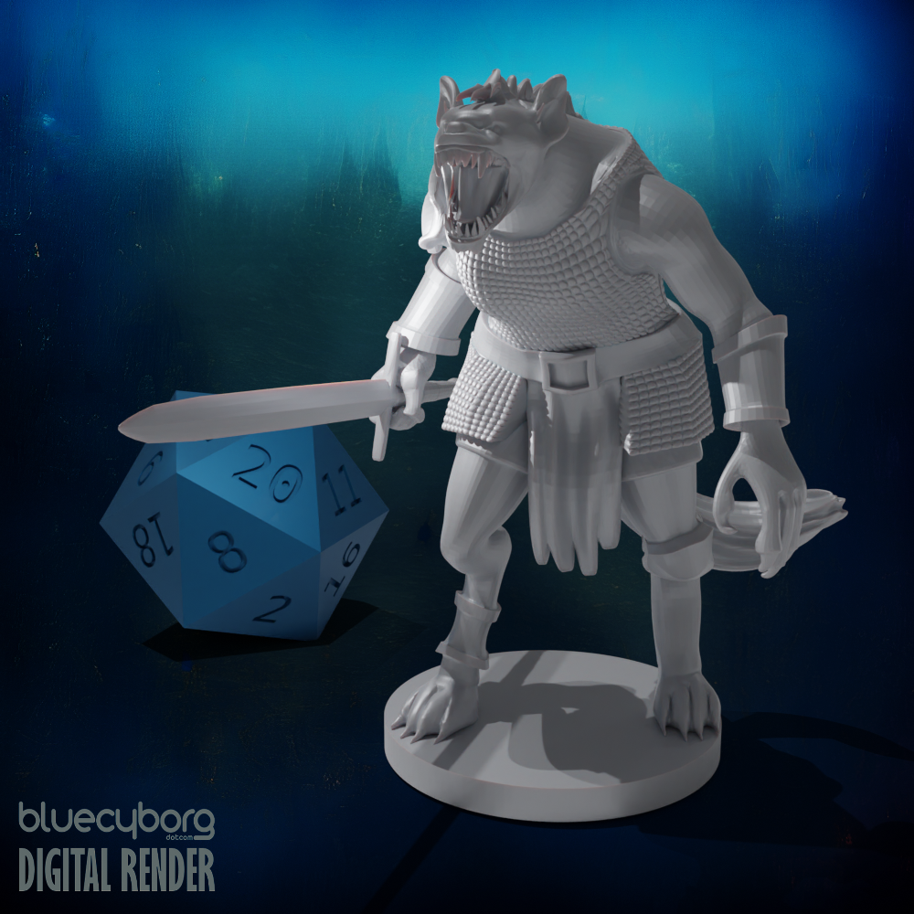 Gnoll Female Fighter 28mm Scale Miniature