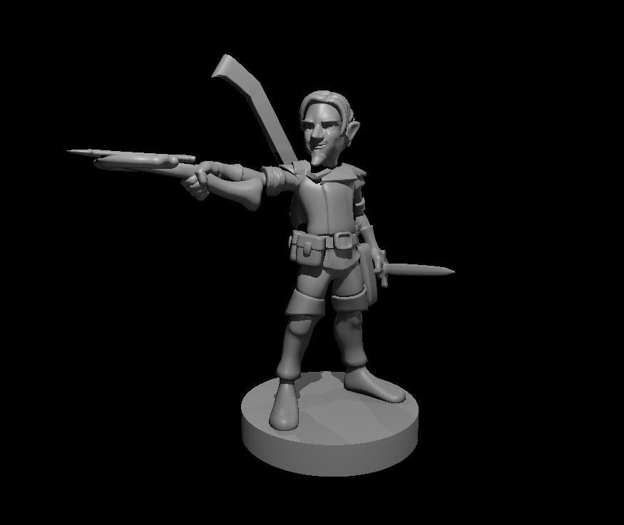 Gnome Male Bard - 28mm Scale Miniature