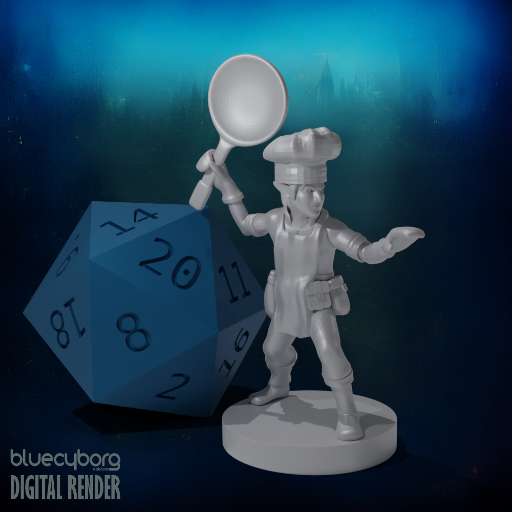 Gnome Chef Fighter 28mm Scale Miniature