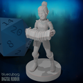 Gnome Female Bard Accordian 28mm Scale Miniature