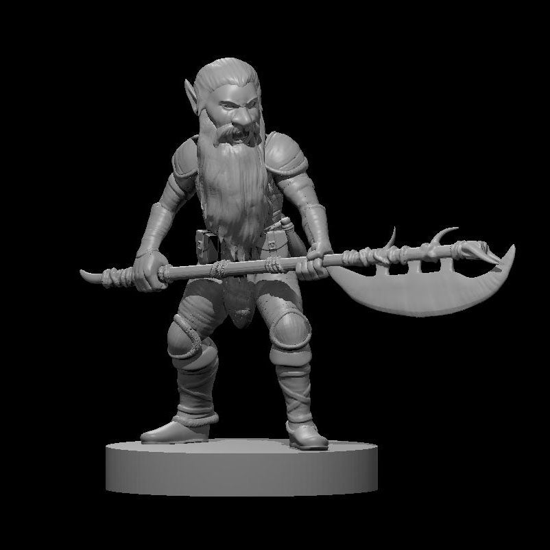 Gnome Male Barbarian 28mm Scale Miniature