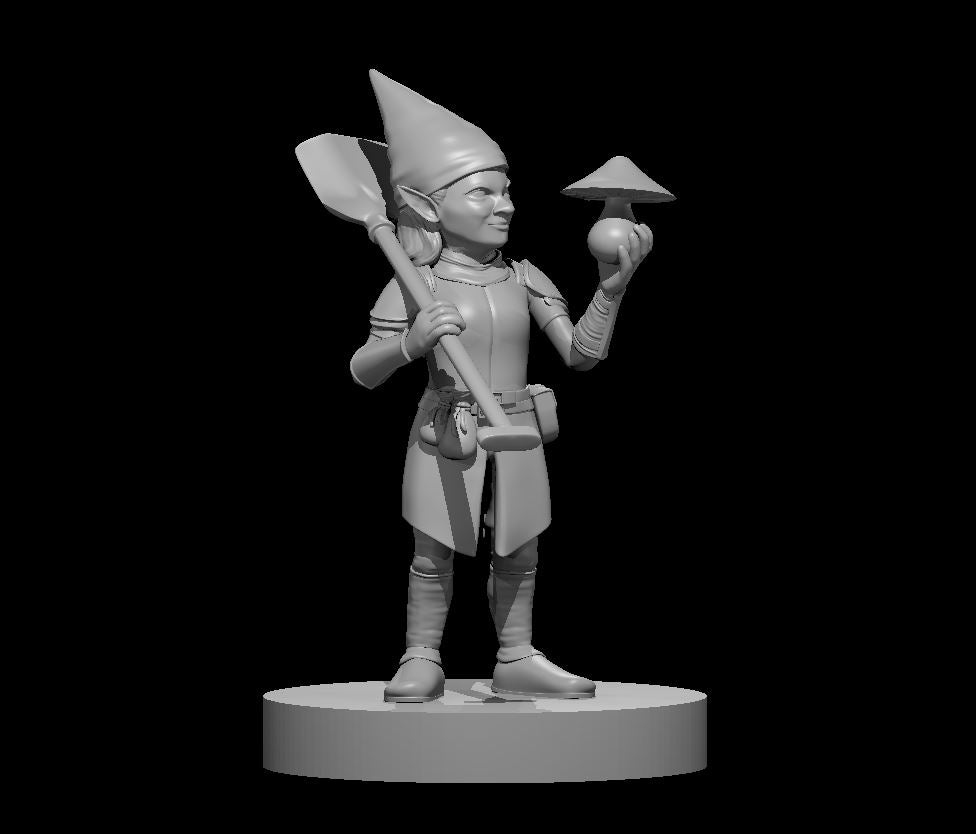 Gnome Female Grave Cleric - 28mm Scale Miniature