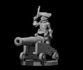Gnome Male Artillerist Artificer on a Cannon - 28mm Scale Miniature