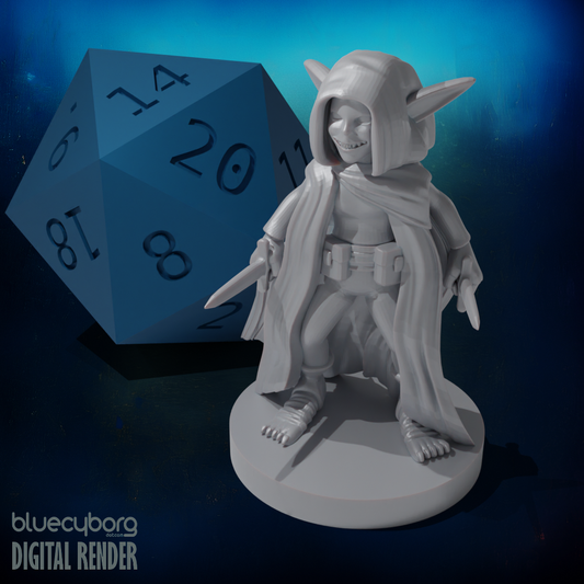 Goblin Female Rogue two Daggers 28mm Scale Miniature