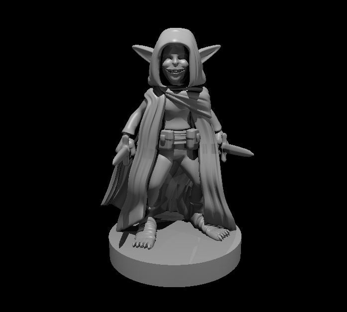 Goblin Female Rogue two Daggers - 28mm Scale Miniature