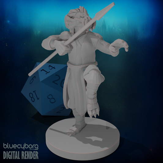 Gold Dragonborn male Monk 28mm Scale Miniature