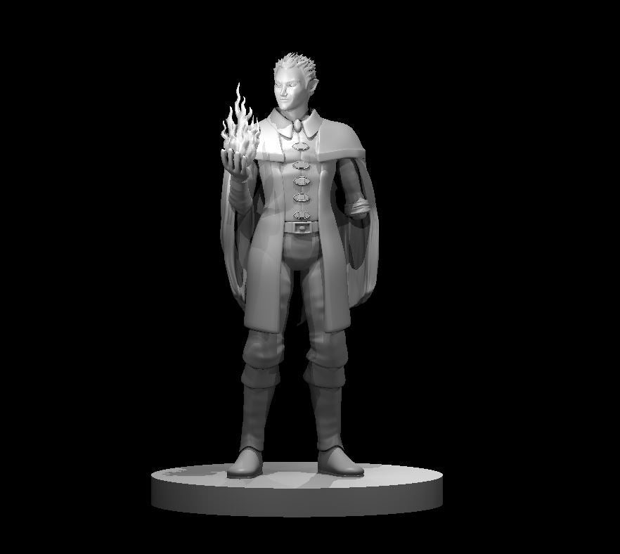 Half Elf Warlock 7 One Armed - 28mm Scale Miniature