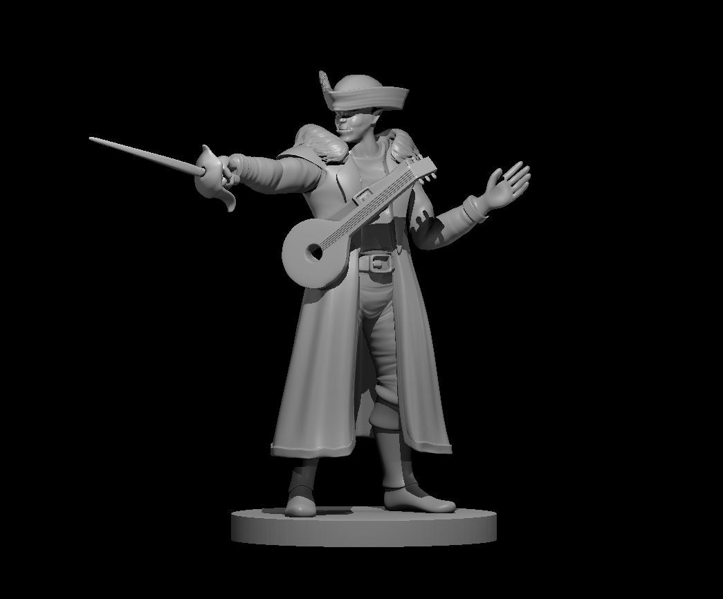 Half Orc Male Bard - 28mm Scale Miniature