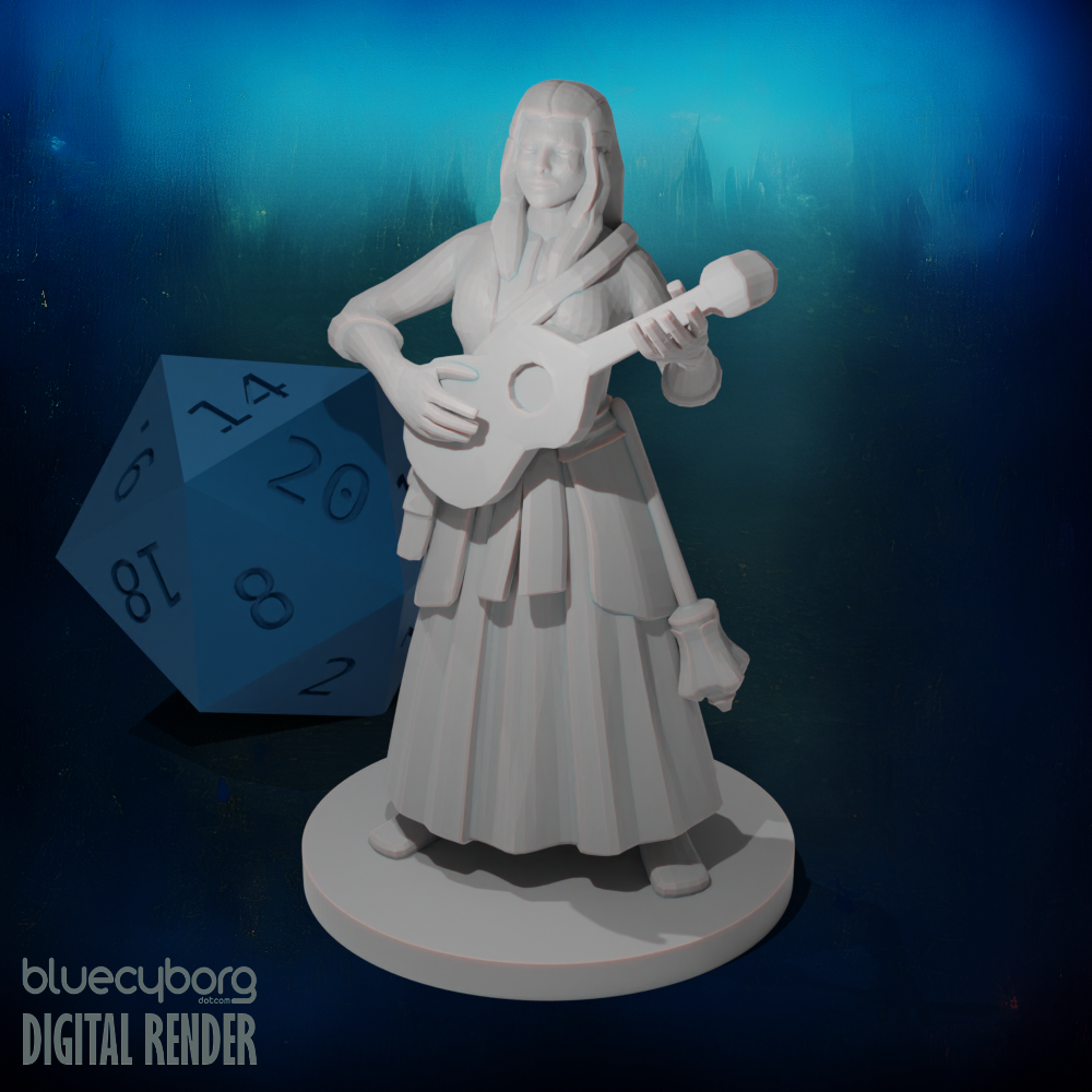 Half Elf Female Bard 28mm Scale Miniature