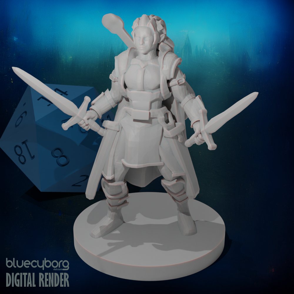 Half Elf Female Bard Paladin 28mm Scale Miniature