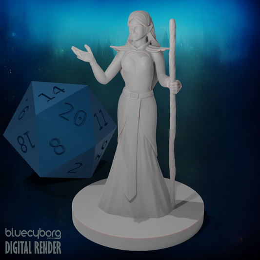 Half Elf Female Sorceress 28mm Scale Miniature