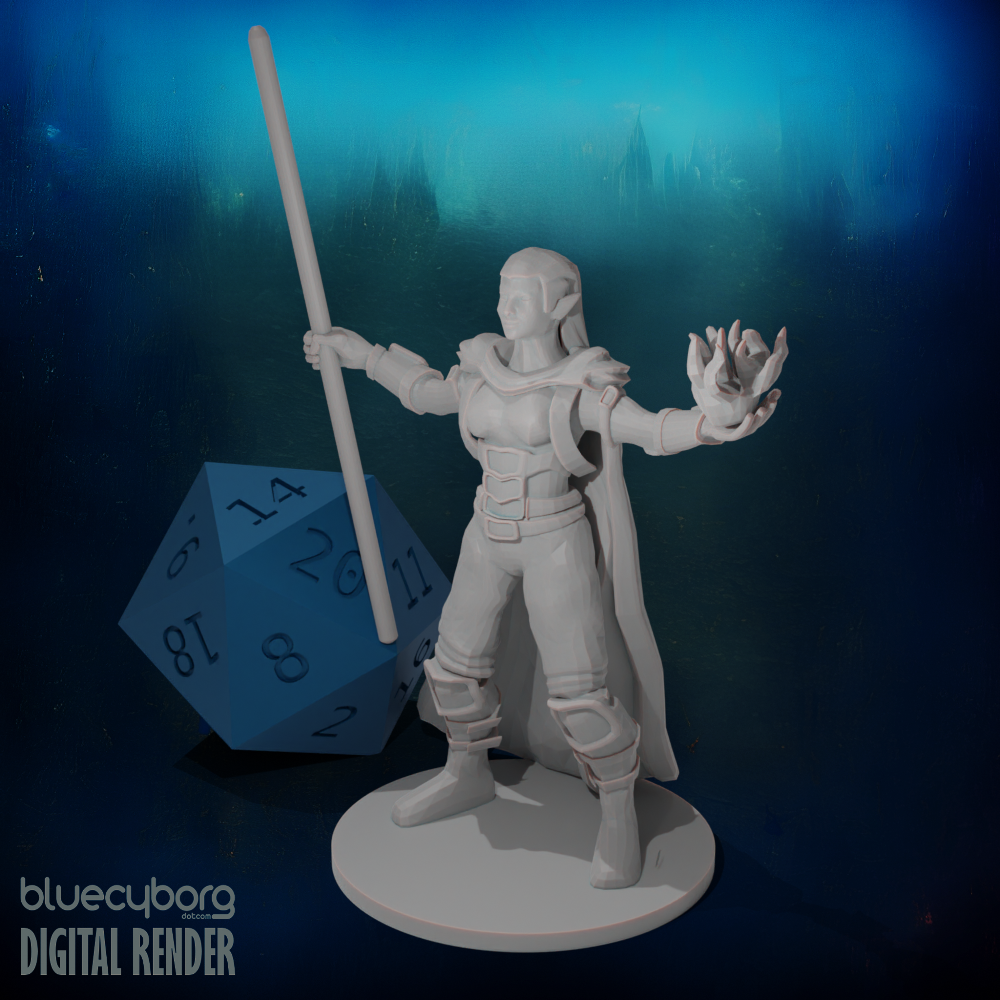 Half Elf Warlock 2 28mm Scale Miniature