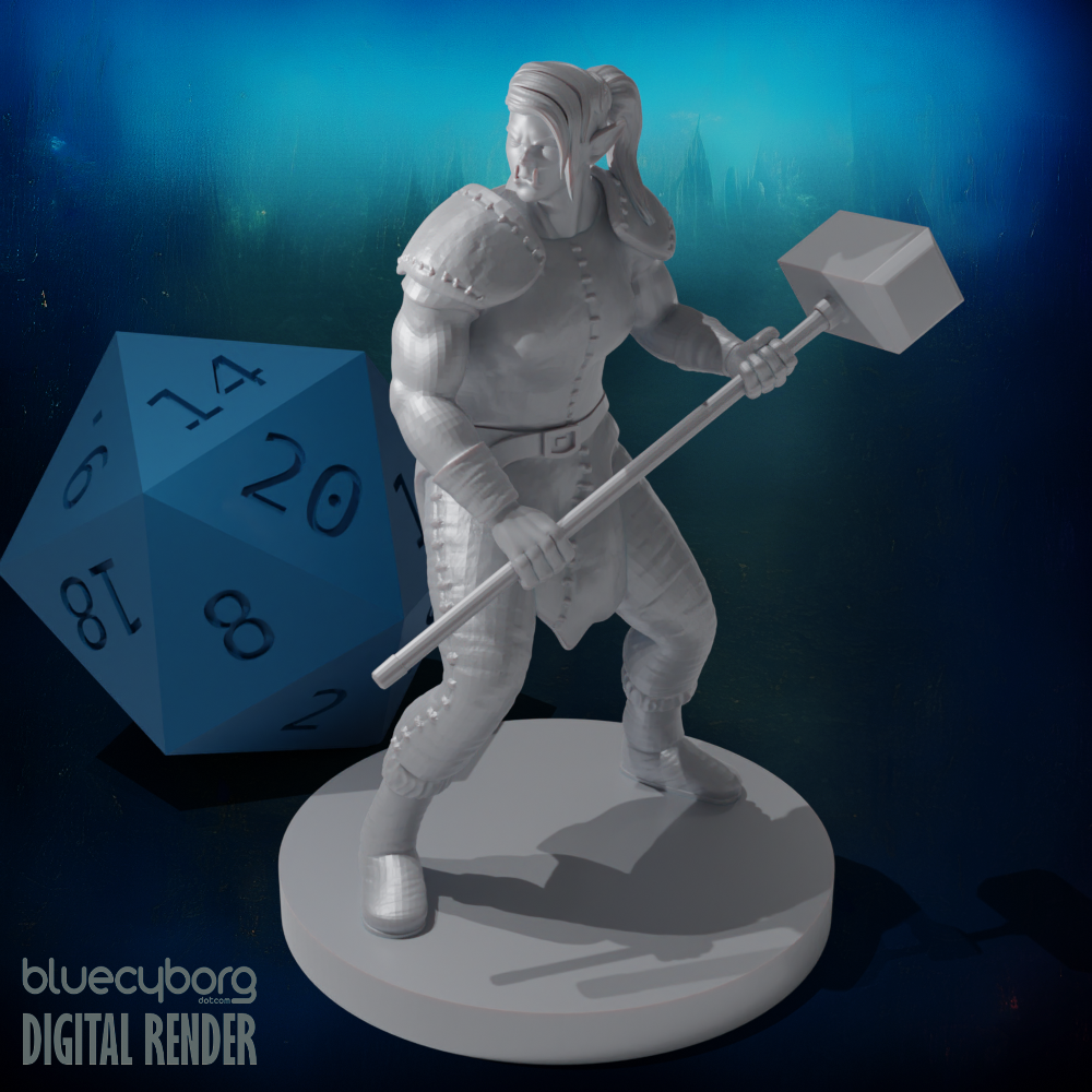 Half Orc Female Barbarian 2 28mm Scale Miniature