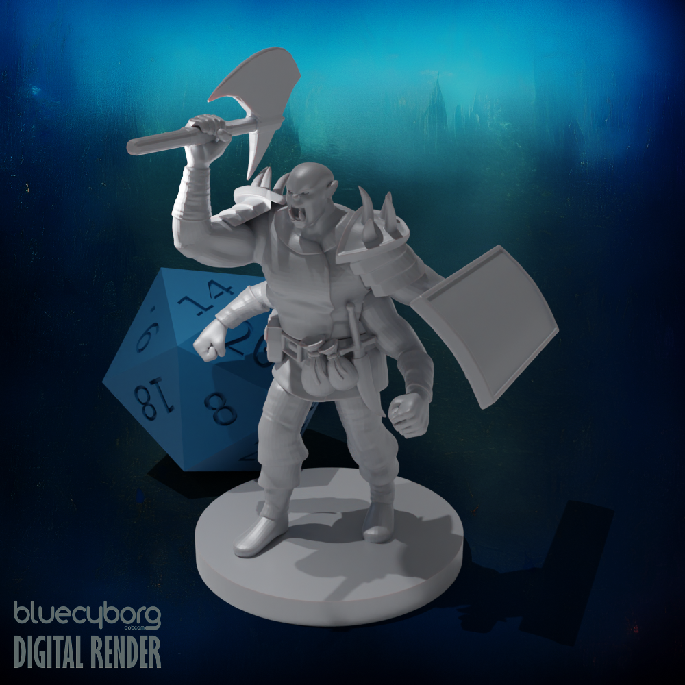 Half Orc Four Armed Barbarian 28mm Scale Miniature