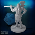 Half Orc Male Barbarian 1 28mm Scale Miniature