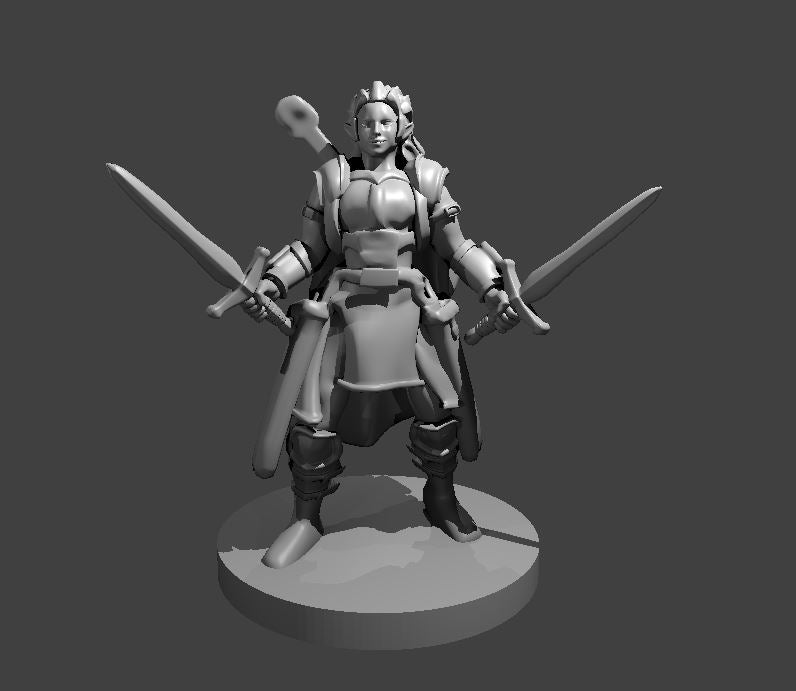 Half Elf Female Bard Paladin - 28mm Scale Miniature