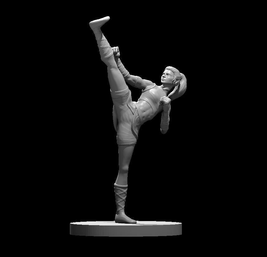 Half Elf Female Monk - 28mm Scale Miniature