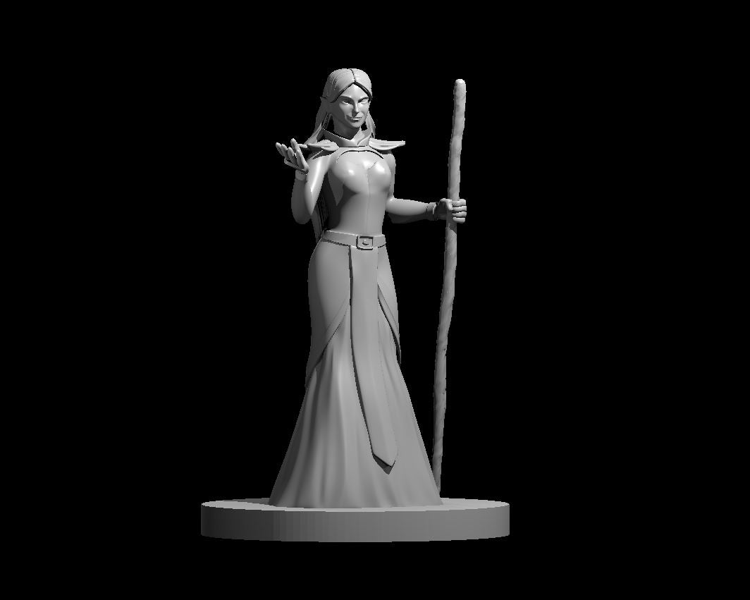Half Elf Female Sorceress - 28mm Scale Miniature