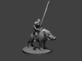 Half Orc Barbarian Riding Boar - 28mm Scale Miniature
