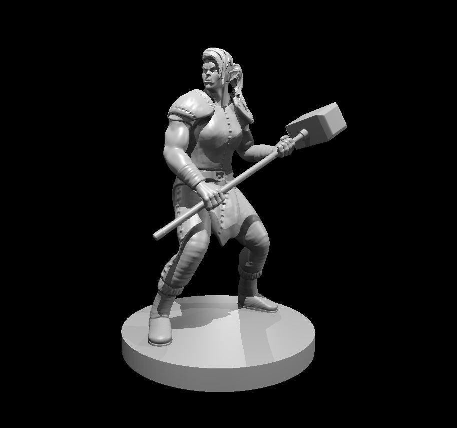Half Orc Female Barbarian 2 - 28mm Scale Miniature
