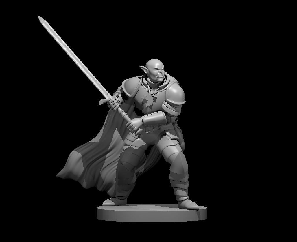 Half Orc Paladin - 28mm Scale Miniature