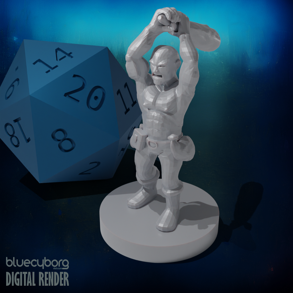 Halfling Barbarian Swinging a Club 28mm Scale Miniature
