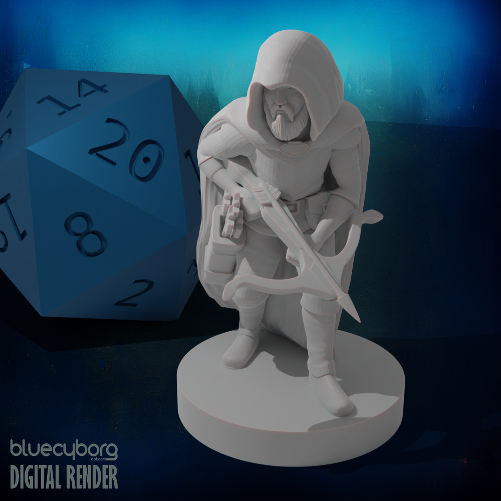 Halfling Bearded Male Crossbow Ranger 28mm Scale Miniature