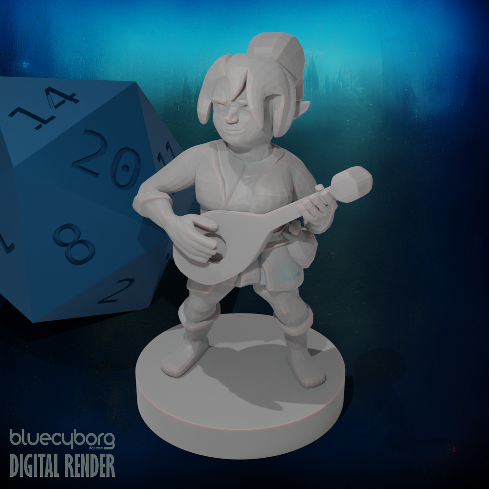Halfling Female Bard 28mm Scale Miniature