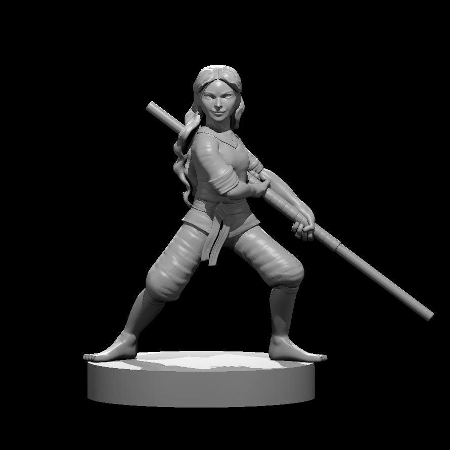 Halfling Female Monk 28mm Scale Miniature