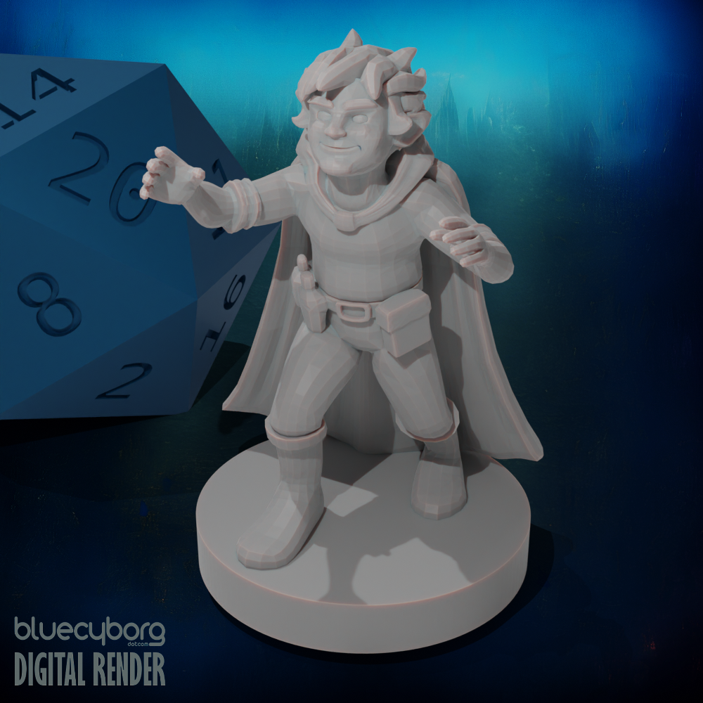 Halfling Male Sorcerer 28mm Scale Miniature