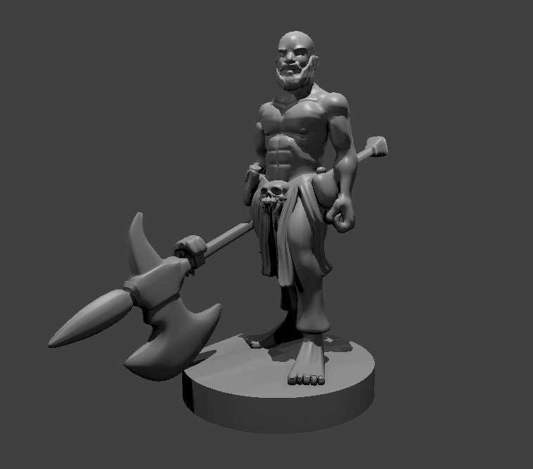 Halfling Barbarian 3 - 28mm Scale Miniature