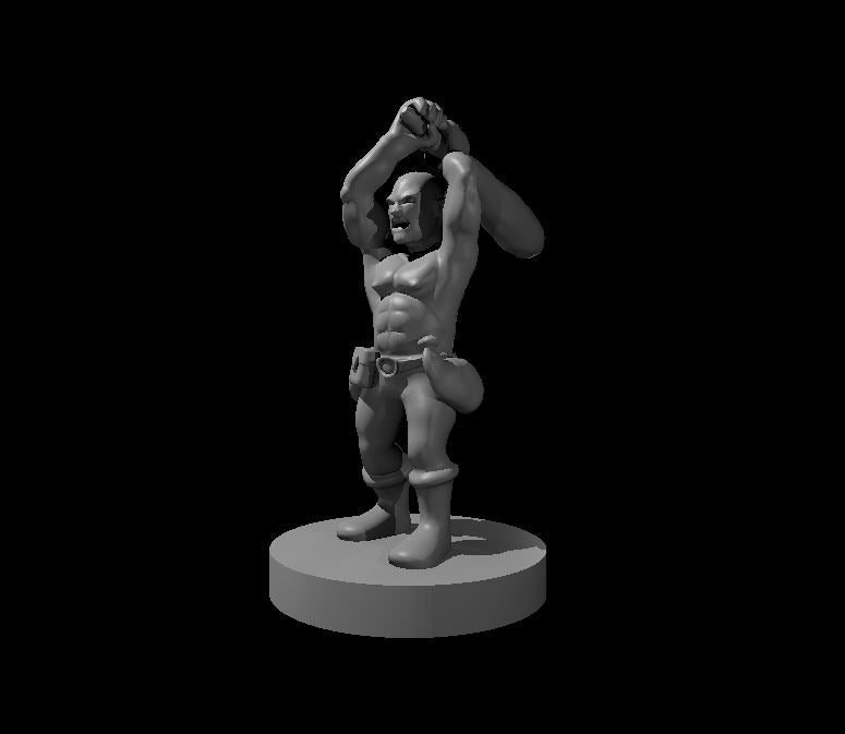 Halfling Barbarian Swinging a Club - 28mm Scale Miniature