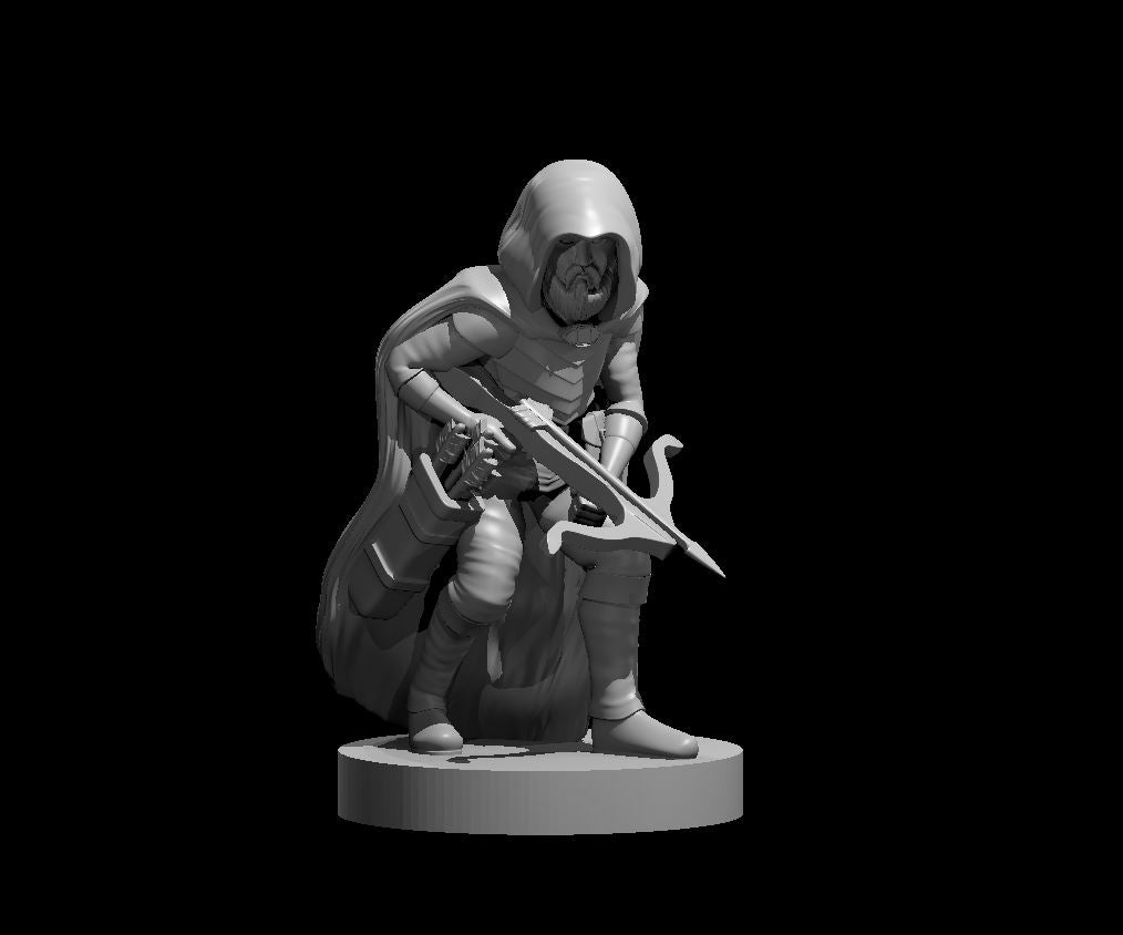 Halfling Bearded Male Crossbow Ranger - 28mm Scale Miniature