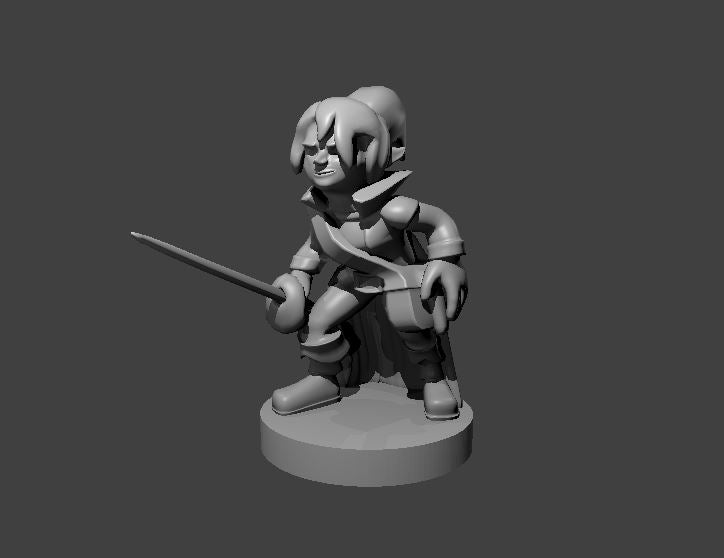 Halfling Female Swashbuckler Rogue - 28mm Scale Miniature