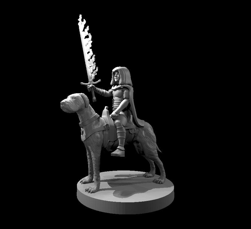 Halfling Male Ranger with Irish Wolfhound - 28mm Scale Miniature