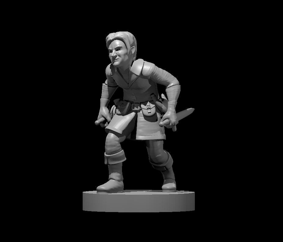 Halfling Male Rogue - 28mm Scale Miniature