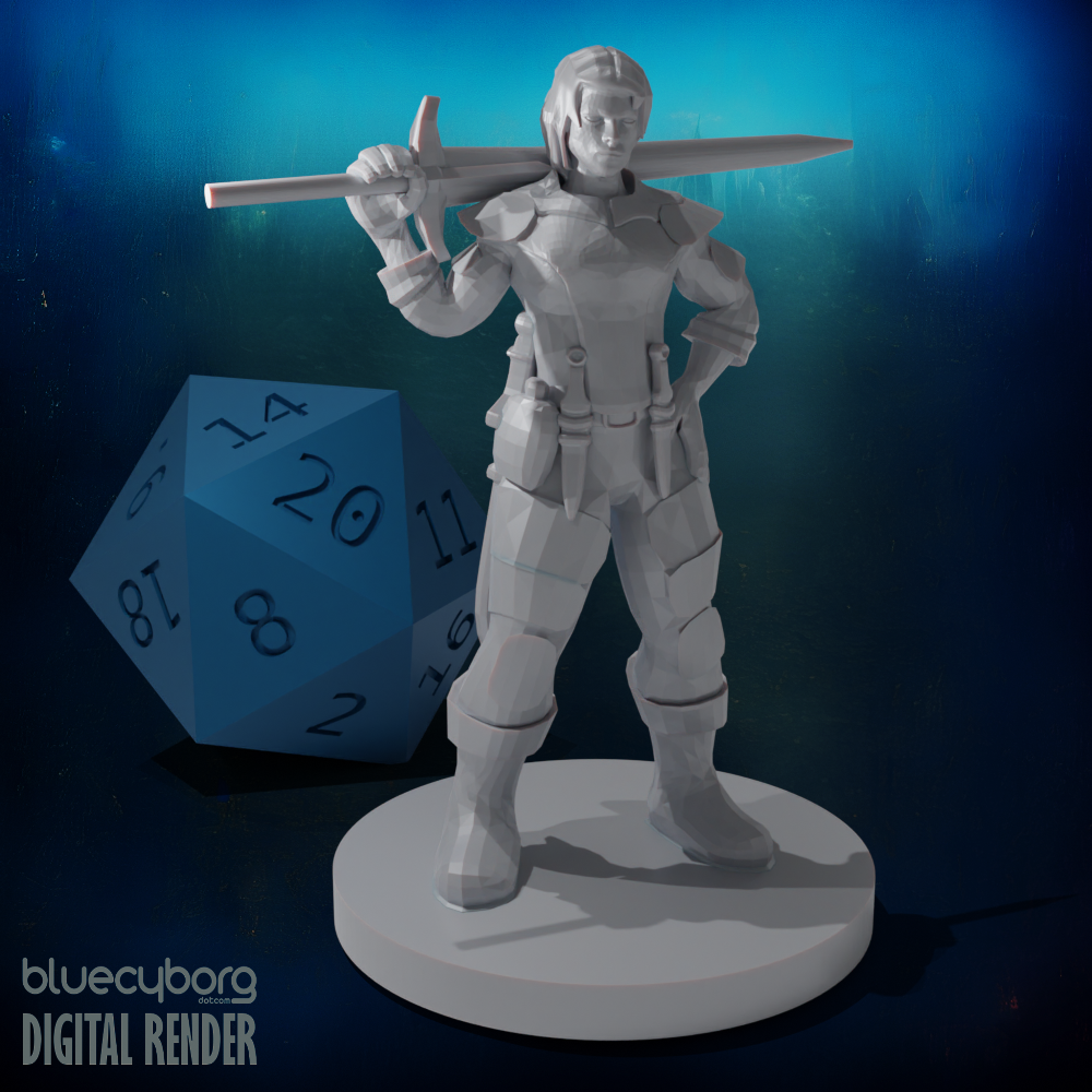 Heavy Weapon Lady Fighter 28mm Scale Miniature