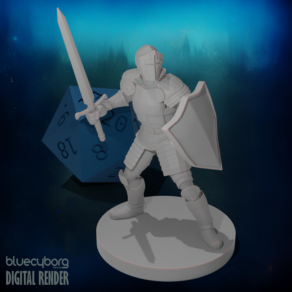 Helmed Male Paladin 28mm Scale Miniature