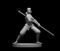 Human Female Monk 2 - 28mm Scale Miniature