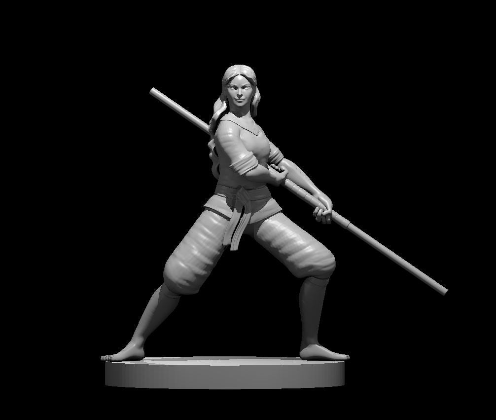 Human Female Monk 2 - 28mm Scale Miniature