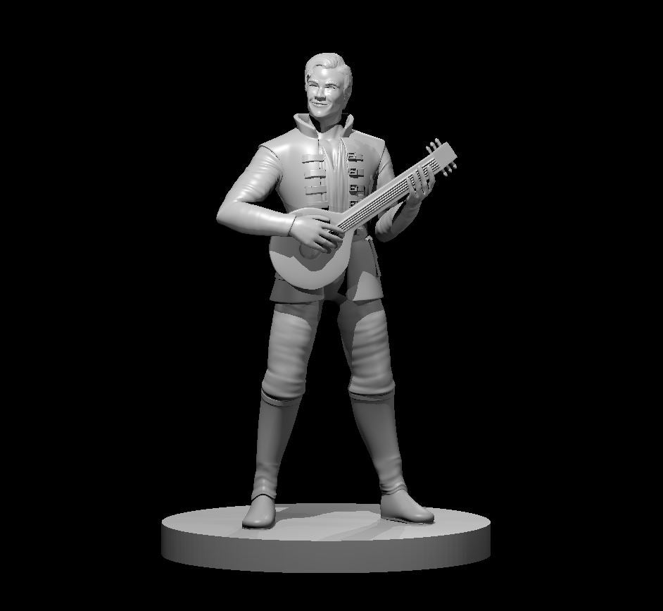 Human Male Bard 1 - 28mm Scale Miniature