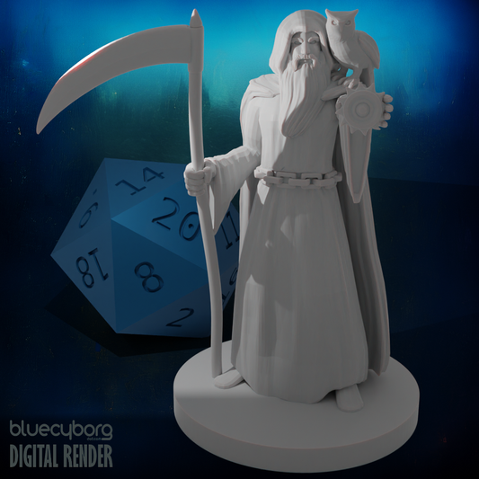 Human Death Cleric with Scythe 28mm Scale Miniature